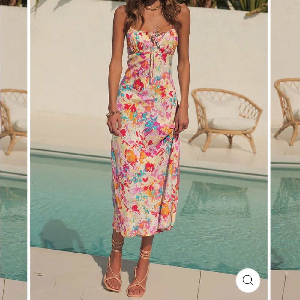 JAUS JOLIE MIDI DRESS MULTI FLORAL Size Small
